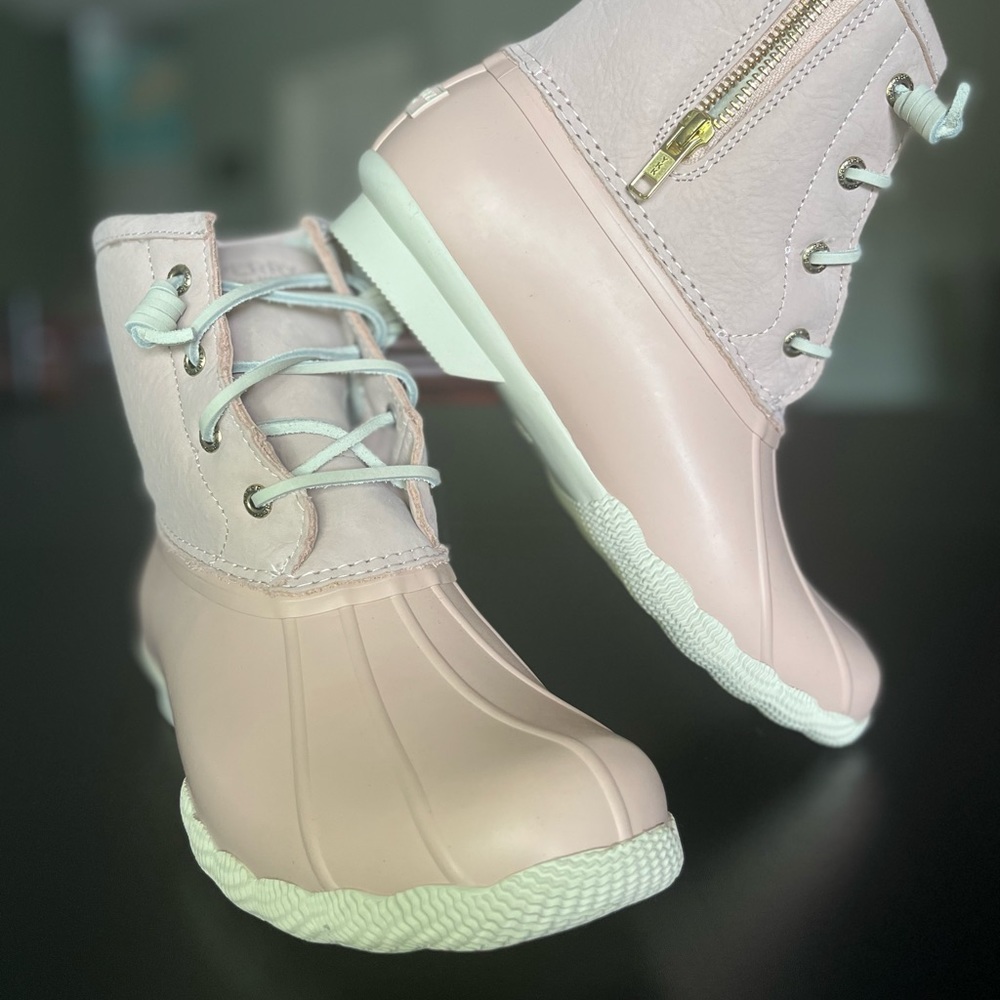 Brand New. Pink Sperry Duck Boots. Women’s size 8.